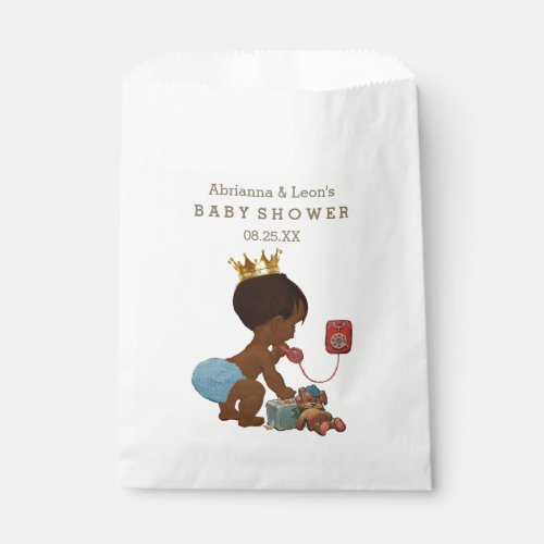 Personalized Ethnic Prince on Phone Baby Shower Favor Bag