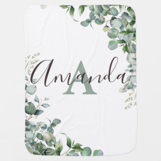 Personalized Eucalyptus Baby Blanket