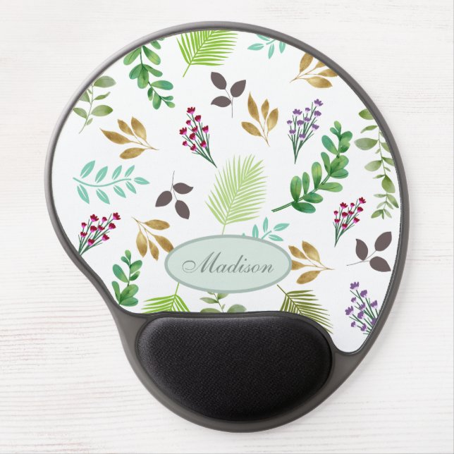 Personalized Eucalyptus Botanical Gel Mousepad (Front)
