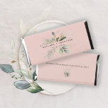 Personalized Eucalyptus Dusty Pink Wedding Hershey Bar Favors<br><div class="desc">Personalized eucalyptus greenery against a dusty pink background,  wedding Hershey chocolate bars.  Easily customize your personal info on front and your monogram initials on the back.</div>