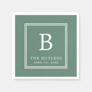 Personalized Eucalyptus Green Wedding Napkins