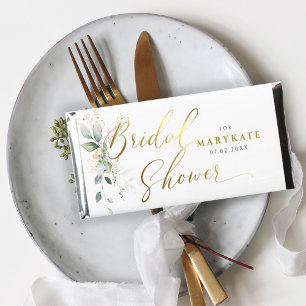 Personalized Eucalyptus Greenery Bridal Shower   Hershey Bar Favors