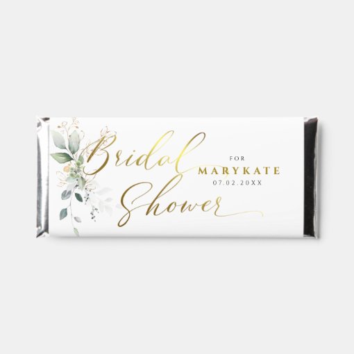 Personalized Eucalyptus Greenery Bridal Shower Hershey Bar Favors | Zazzle