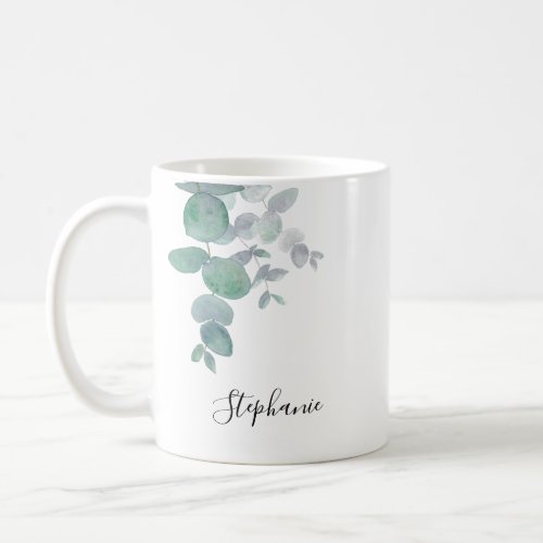 Personalized Eucalyptus Greenery  Coffee Mug
