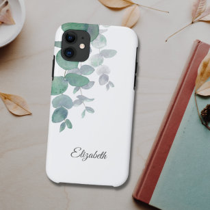 Personalized Eucalyptus Greenery Name   iPhone 11 Case