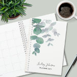 Personalized Eucalyptus Greenery Planner<br><div class="desc">This elegant personalized Planner is decorated with watercolor eucalyptus leaves in soft shades of green. Easily customizable. To edit further use the Design Tool to change the font, font size, or color. Because we create our artwork you won't find this exact image from other designers. Original Watercolor © Michele Davies....</div>