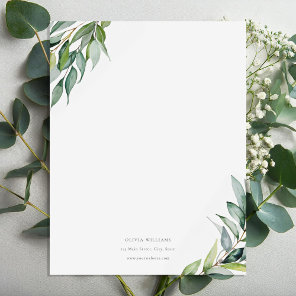 Personalized Eucalyptus Greenery Stationery Paper