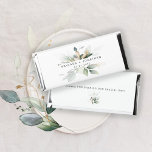 Personalized Eucalyptus Greenery Wedding  Hershey Bar Favors<br><div class="desc">Personalized eucalyptus greenery wedding Hersheys chocolate bars.  Easily customize your personal info on front and your monogram initials on the back.</div>
