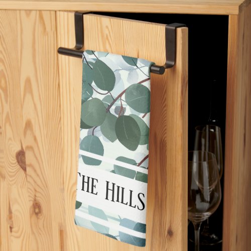 Personalized Eucalyptus Kitchen Towel