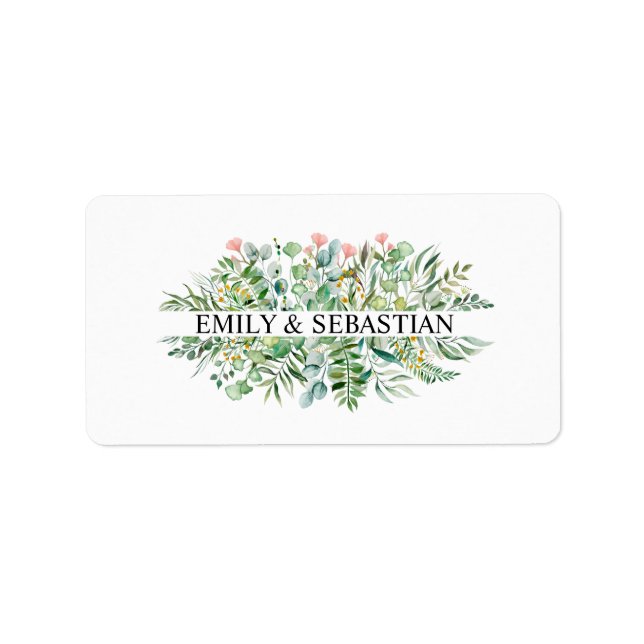 Personalized Eucalyptus Leafs  Label (Front)