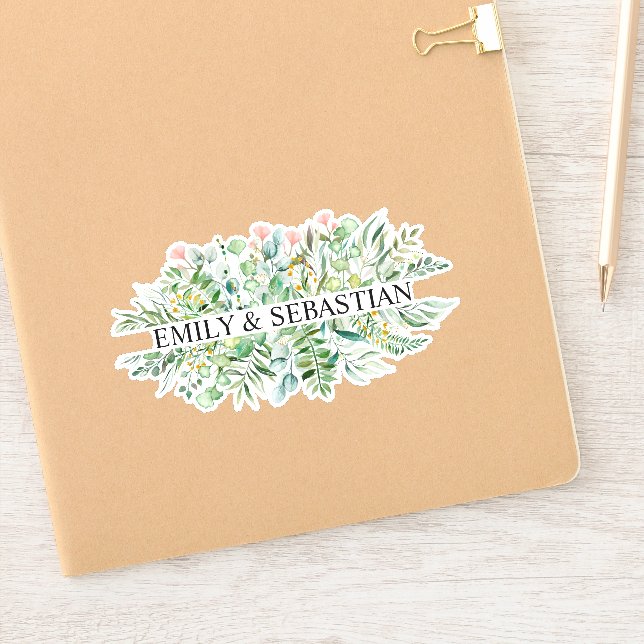 Personalized Eucalyptus Leafs Sticker (Notebook)