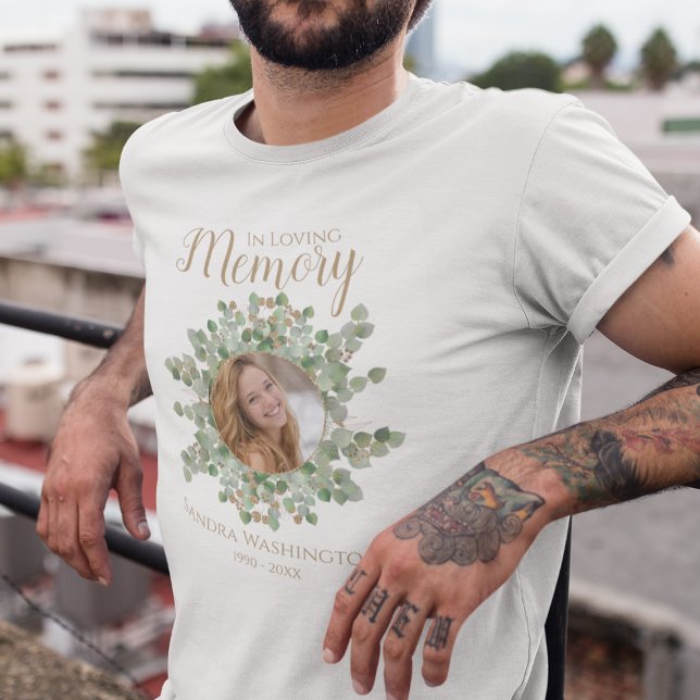 Personalized Eucalyptus Photo Memorial T-Shirt (Creator Uploaded)