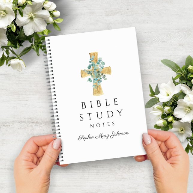 Personalized Eucalyptus Religious Cross Notebook (Personalized Eucalyptus Religious Cross Notebook)