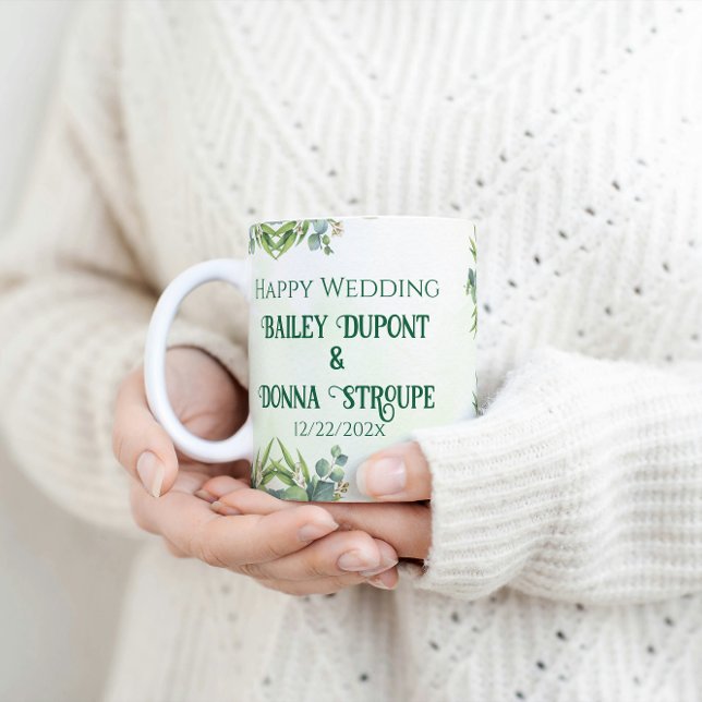 Personalized Eucalyptus Wedding Anniversary Gift  Coffee Mug (Creator Uploaded)