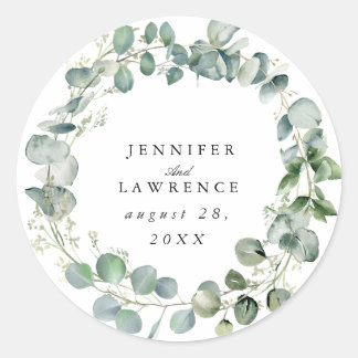 Personalized Eucalyptus Wedding Stickers