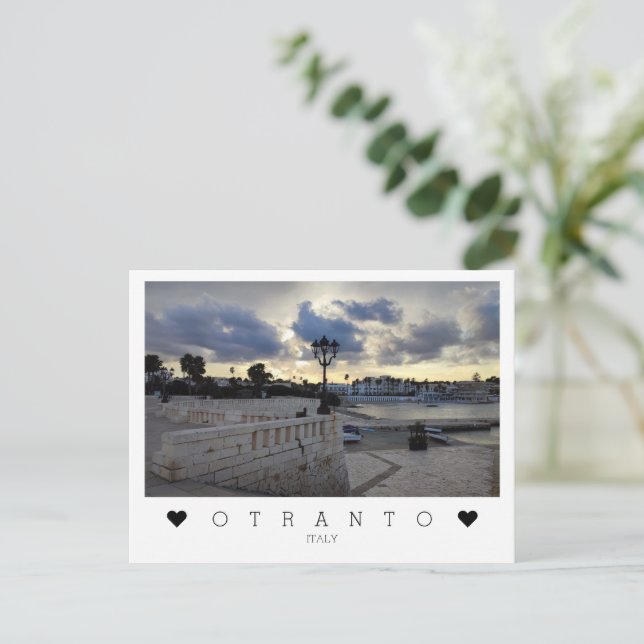 Personalized, evening in Otranto, Puglia, Italy Postcard (Standing Front)