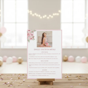 Personalized Event Menu with Photo and Pink