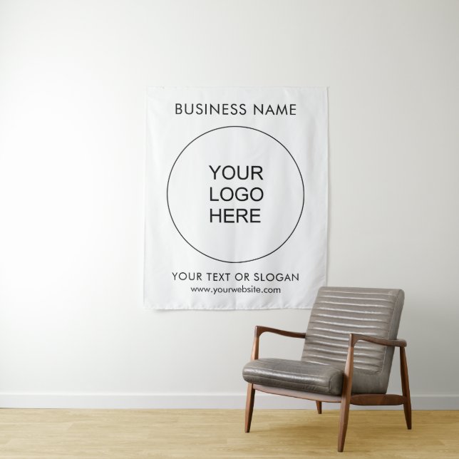 Personalized Event Seminar Party Logo And Text Tapestry (In Situ)