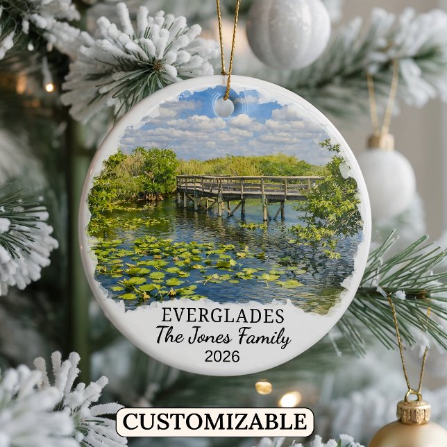 Personalized Everglades National Park, Florida Ceramic Ornament (Creator Uploaded)