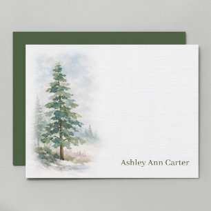 Personalized Evergreen Pine Tree Note Card