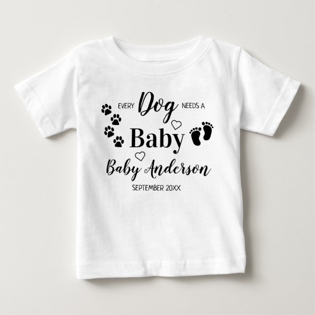 Personalized Every Dog Needs A Baby Pregnancy T-Shirt (Front)
