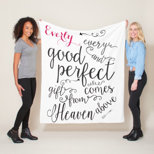 Personalized Every Good Gift Comes From Heaven Fleece Blanket