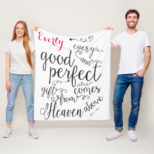 Personalized Every Good Gift Comes From Heaven Fleece Blanket (In Situ)