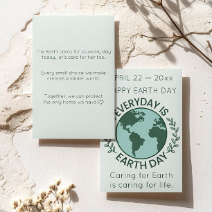 Personalized Everyday Is Earth Day Green Vintage Card