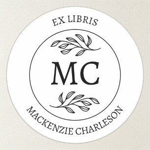 Personalized Ex Libris Monogram Bookplate