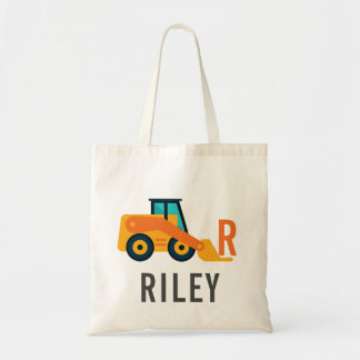 Personalized Excavator Construction Kids Tote Bags