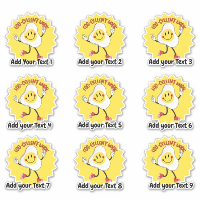 Personalized Excellent Food Teacher Reward Sticker (Front)