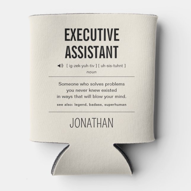 Personalized Executive Assistant Funny Can Cooler (Front)