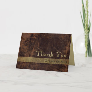Personalized Executive Brown/Gold Thank You Cards