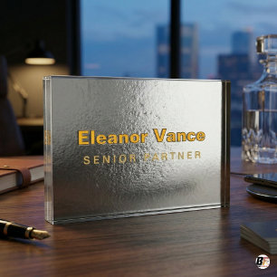 Personalized Executive Desk Nameplate - Eleanor Va Acrylic Award