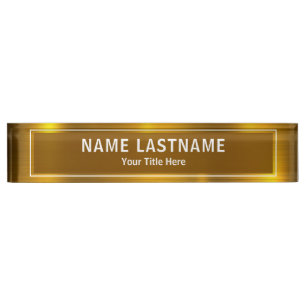 Personalized Executive Office Custom Gold Desk Name Plate