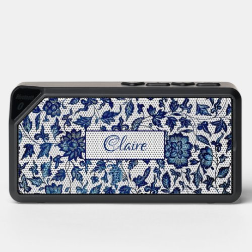 Personalized Exotic Chic Blue  White Floral Bluetooth Speaker