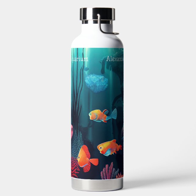 Personalized Exotic Fish Tank Aquarium  Water Bott Bottle (Left)
