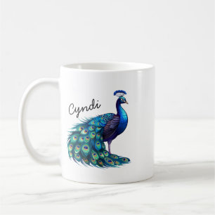 Personalized Exotic Peacock Bird Coffee Mug, Peaco Mug