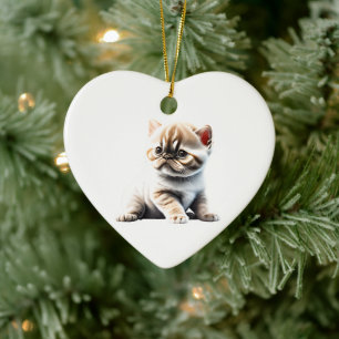 Personalized Exotic Shorthair Kitten Ceramic Ornament