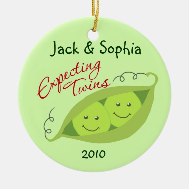 Personalized Expecting Twins Ornament (Front)