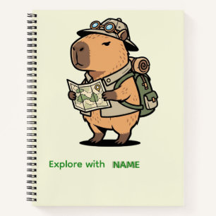 Personalized Explorer Capybara Notebook