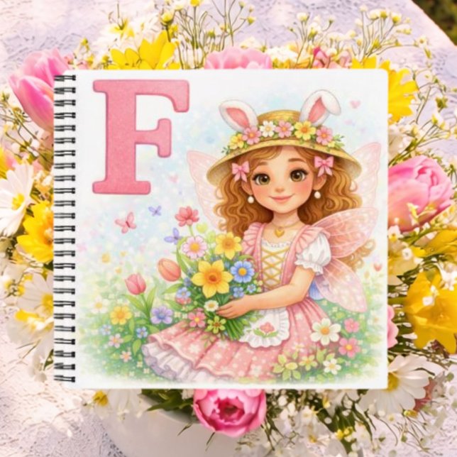 Personalized F Flower Gift for Girls Notebook (Creator Uploaded)
