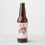 Personalized Fa La La La Pink Christmas Photo Beer Bottle Label
