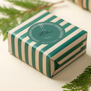 Personalized Fa La Vintage Sheet Music To & From Classic Round Sticker