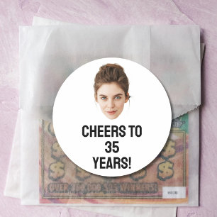 Personalized Face 10th 20th 30th 40th 50 Birthday Classic Round Sticker