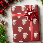 Personalized Face 2 Photo Santa Hat Christmas Gift Wrapping Paper<br><div class="desc">Personalized Face 2 Photos Santa Hat Christmas Gift Wrap</div>