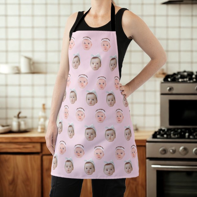 Personalized Face 2 Photos, Custom Face, Dad Mom  Apron (Creator Uploaded)