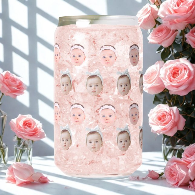 Personalized Face 2 Photos, Custom Face, Dad Mom  Can Glass (Creator Uploaded)