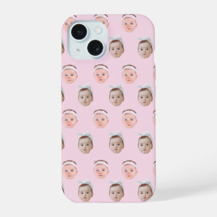 Personalized Face 2 Photos, Custom Face, Dad Mom iPhone 15 Case