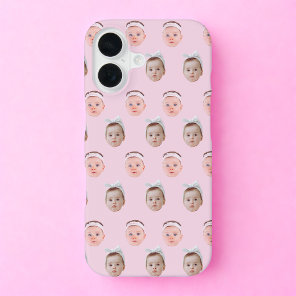 Personalized Face 2 Photos, Custom Face, Dad Mom  iPhone 16 Case